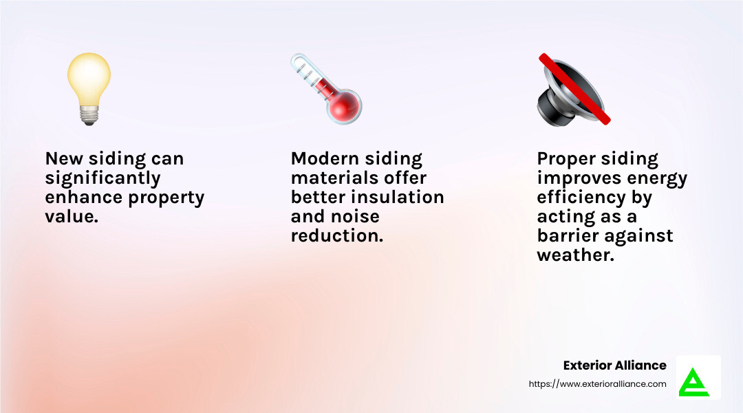 Energy Efficiency of Siding Materials - changing siding on house infographic 3_facts_emoji_light-gradient