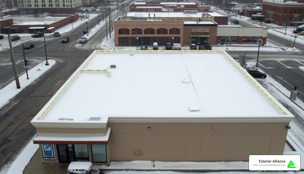 Commercial Roof During Winter - commercial roofing winter preparation