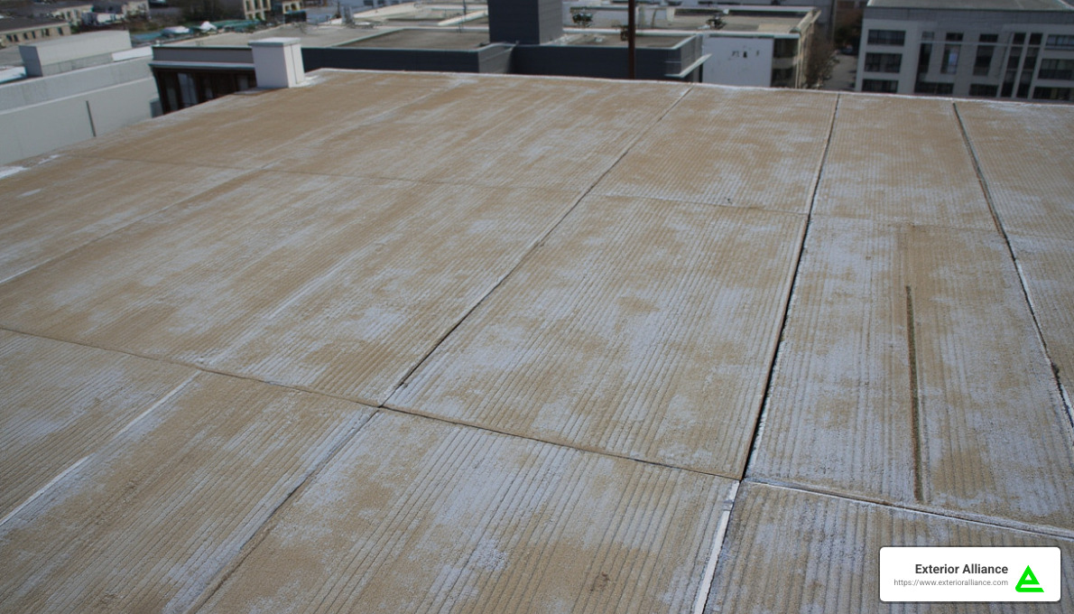 Flat roof with weathered surface - Flat roof inspection checklist