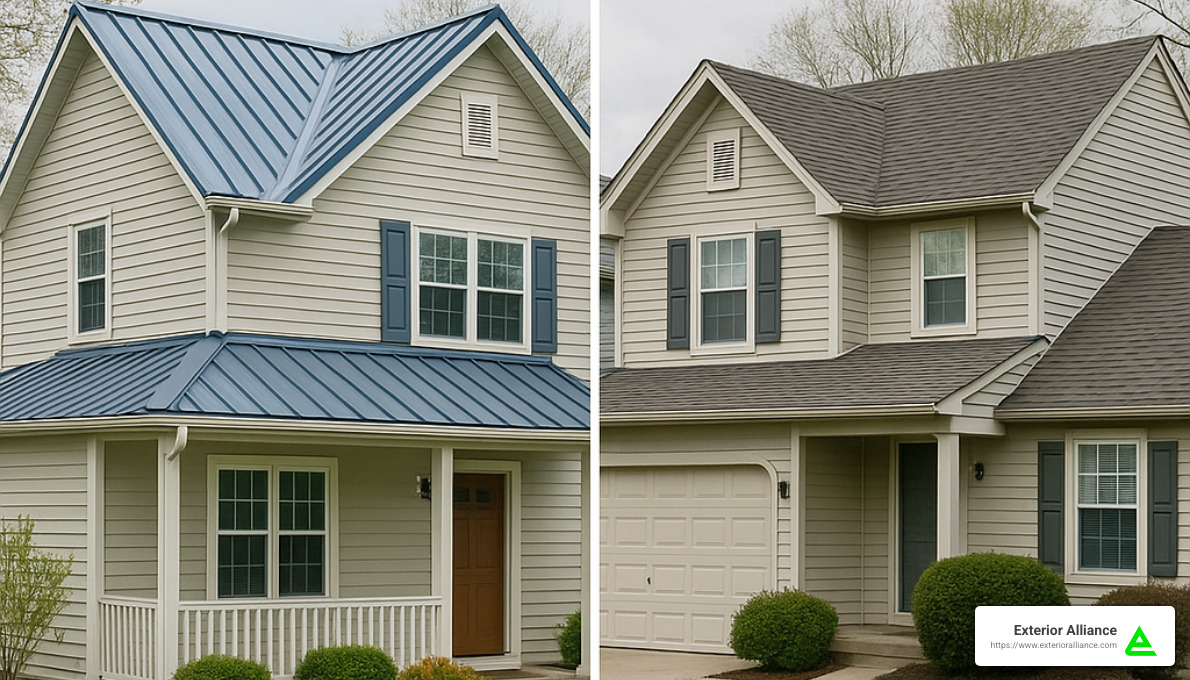metal roof vs asphalt shingles in Columbus - metal roof vs asphalt shingles Columbus