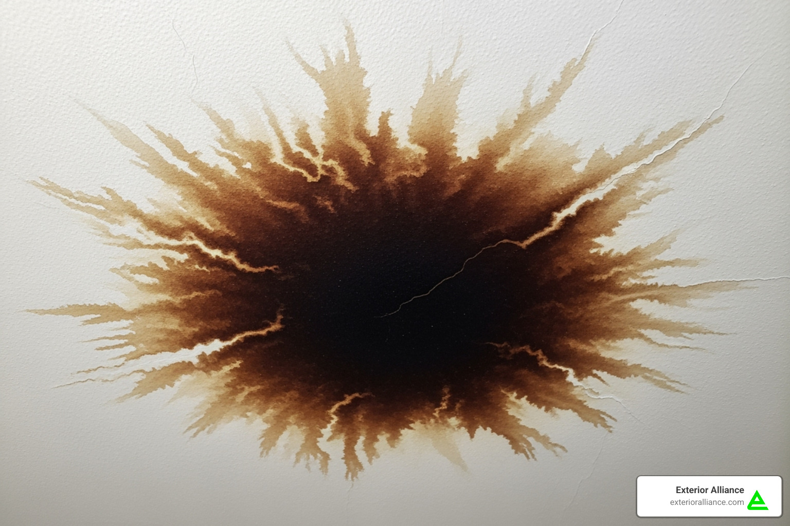 dark water stain on ceiling - Do You Need a Roof Inspection After a Wind Advisory?