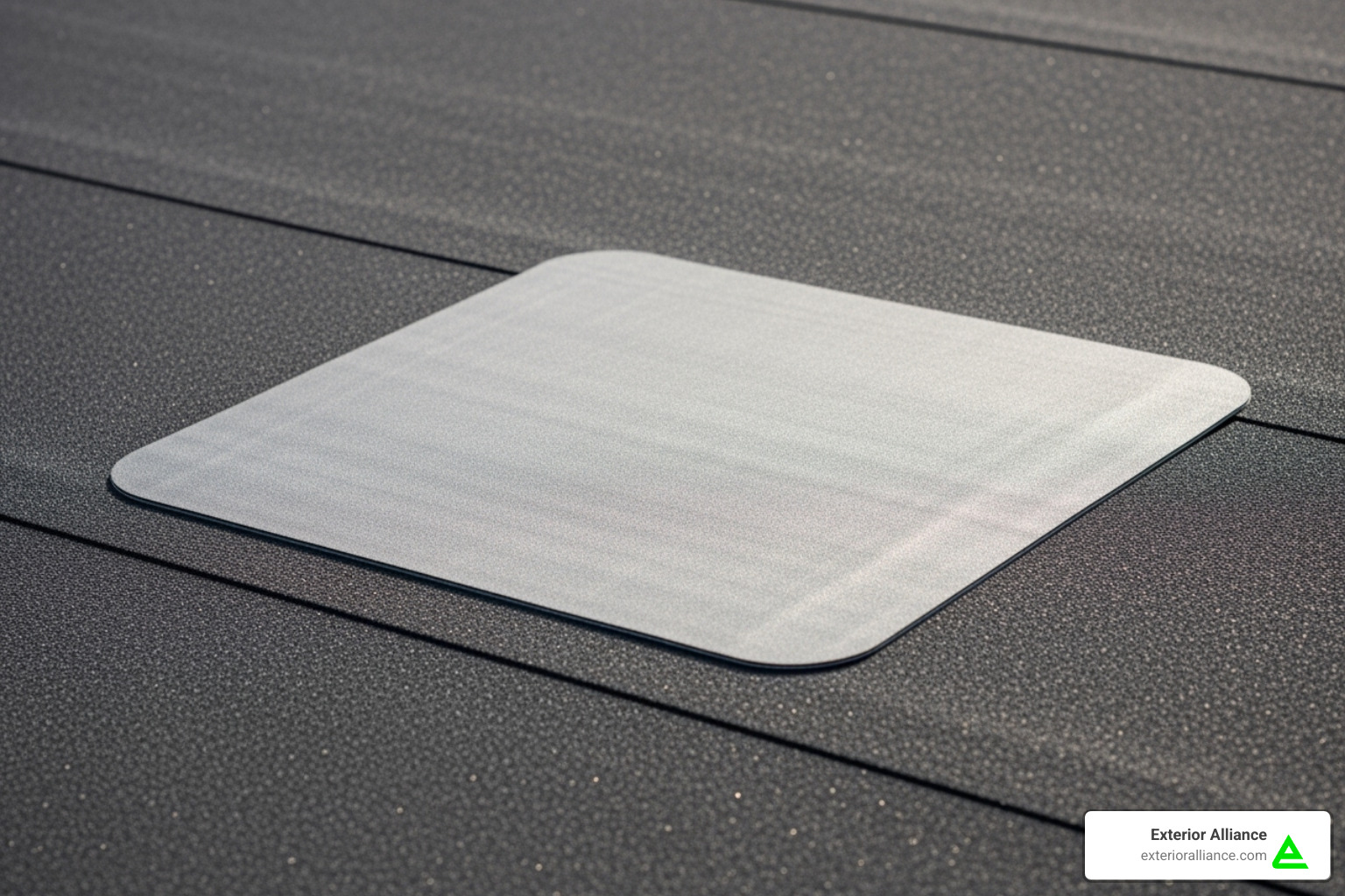 A properly sized EPDM patch with rounded corners - EPDM roof repair