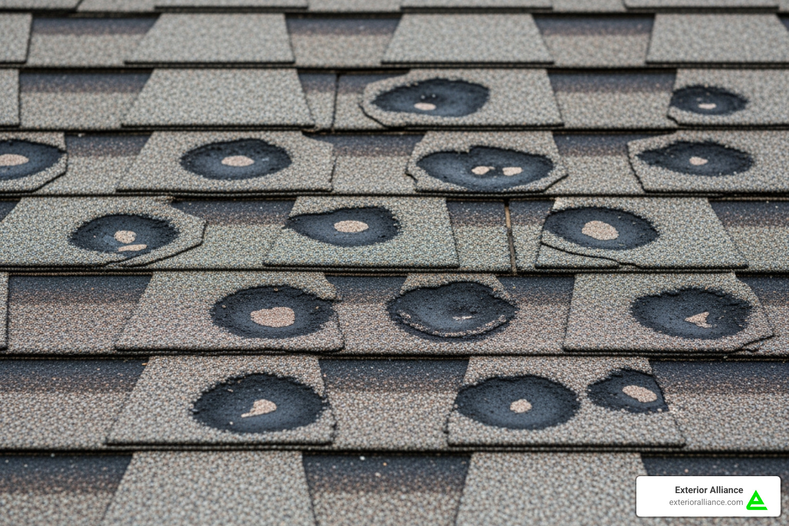 hail damaged shingles - Storm damage restoration