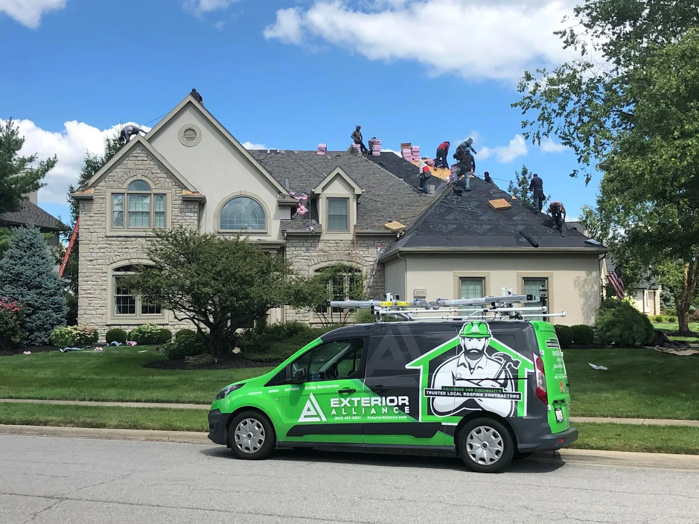 Exterior Alliance roofing crew Columbus Ohio