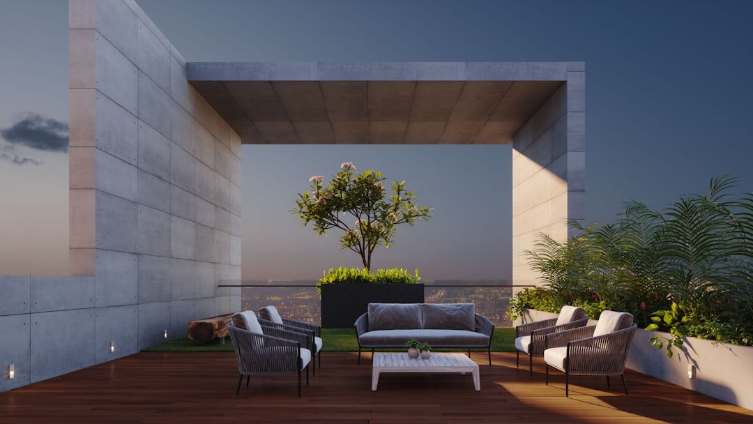 rooftop deck with people enjoying the space